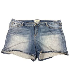 Torrid 28W Women's Blue Denim Shorts 4 inch inseam Jeans summer Festival Boho
